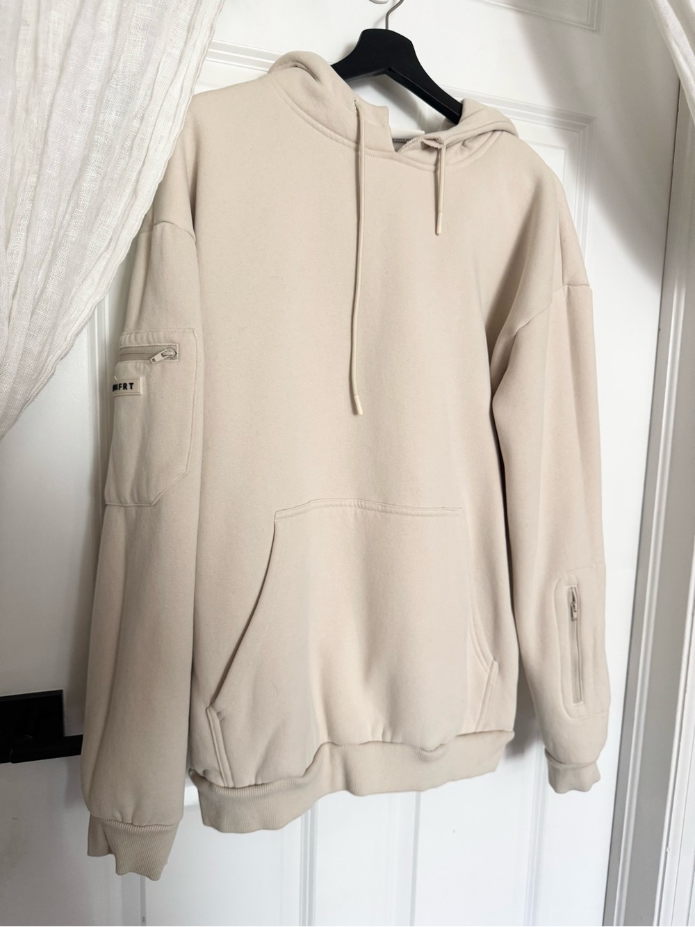 Comfort Oversized Hooded Sweatshirt - Cream - Picture 6 of 8